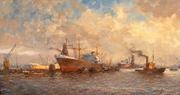 Jan Schaeffer (1923-2018) - Haven van Rotterdam, Antiek en Kunst