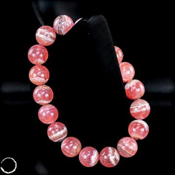 Rhodochrosiet-kristalarmband – hoogwaardige edelsteenparels