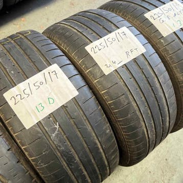 2 x Goodyear 225-50-17 RFT Zomerbanden 4mm, Gebruikt, 17 inch, Ophalen of Verzenden, Band(en)