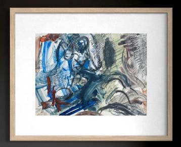 René Mels (1909-1977) - Composition abstraite gestuelle en, Antiek en Kunst