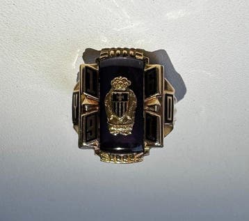 Ring - 10 kt. Geel goud Onyx, Nieuw
