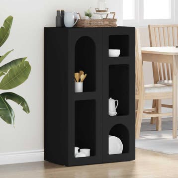 vidaXL Dressoir ELST Zwart 59 x 35 x 100,5 cm Bewerkt hout, Huis en Inrichting, Kasten | Dressoirs, Verzenden, Nieuw, Overige houtsoorten