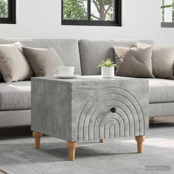 vidaXL Salontafel met lade Betongrijs 49 x 50 x 40 cm, Verzenden, Nieuw, Overige houtsoorten, 50 tot 100 cm