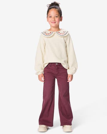 HEMA Kinderjeans bootcut bordeauxrood, Verzenden, Nieuw