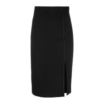 Twinset • zwarte midi rok met split • 34 (IT40), Twinset, Verzenden, Zwart, Nieuw