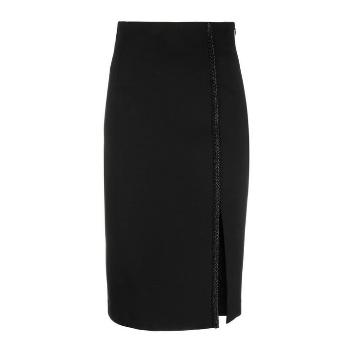 Twinset • zwarte midi rok met split • 34 (IT40), Kleding | Dames, Rokken, Zwart, Nieuw, Maat 34 (XS) of kleiner, Verzenden