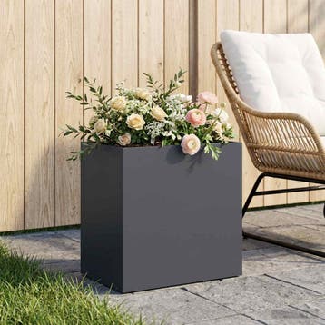 vidaXL Plantenbak Antraciet 50 x 30 x 50 cm Koudgewalst, Verzenden, Minder dan 60 cm, Nieuw, Metaal