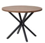 Nieuwe Ronde Eettafel 100cm – Massief Hout met Metalen Poten, Huis en Inrichting, Tafels | Eettafels, 50 tot 100 cm, Verzenden