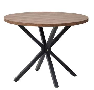 Nieuwe Ronde Eettafel 100cm – Massief Hout met Metalen Poten, Huis en Inrichting, Tafels | Eettafels, 50 tot 100 cm, Verzenden