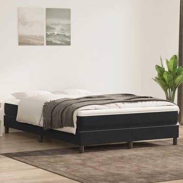 vidaXL Bed boxspring zonder matras 160x220 cm fluweel zwart, Verzenden, Nieuw, Zwart, Stof