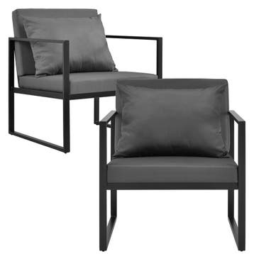 Tuinset loungeset 4-delig tuintafel tuinbank 2x tuinstoel zw, Tuin en Terras, Verzenden, Nieuw
