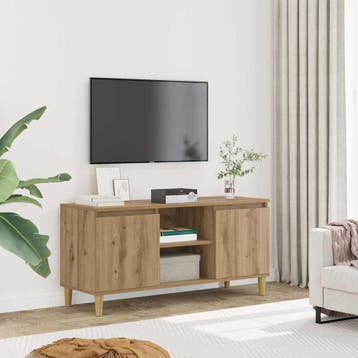 vidaXL Tv-meubel 102x35x50 cm bewerkt hout artisanaal, 100 tot 150 cm, Verzenden, Nieuw, Minder dan 100 cm