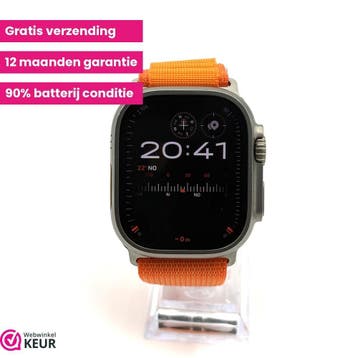 Apple Watch Ultra 2 49mm naturel | 90% batterij | Garantie, Stappen, Verzenden, IOS, Zo goed als nieuw