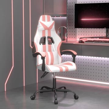 vidaXL Gamestoel kunstleer wit en roze, Verzenden, Nieuw, Roze