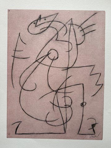 Joan Miro (1893-1983) - Personnage, oiseaux