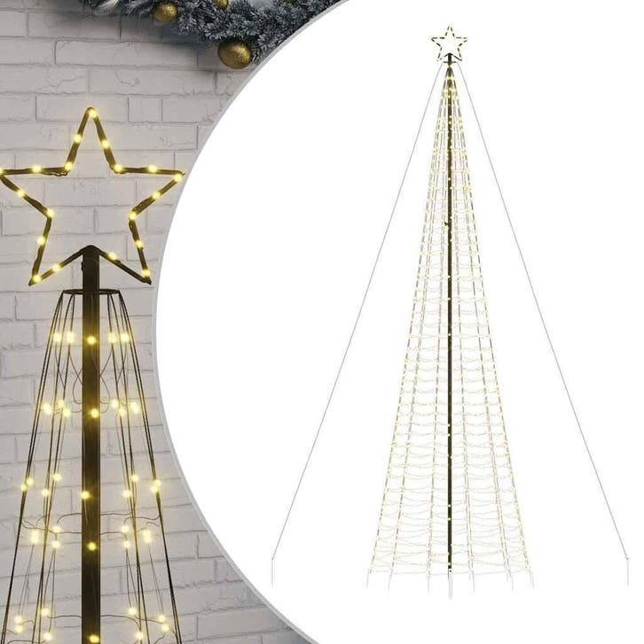Vlaggenmast Kerstboom 5m | Warm Wit | Tweedekansje OP=OP, Diversen, Kerst, Zo goed als nieuw, Ophalen of Verzenden