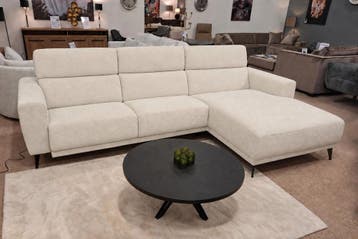 Loungebank Enschede - relax banken - Creme, Nieuw, 150 cm of meer, Stof, 250 tot 300 cm
