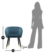 FAUTEUIL PARIJS TEAL/GOUD CM 62X58X78, Huis en Inrichting, Ophalen of Verzenden, Nieuw