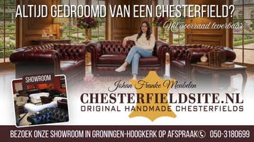 BEZOEK SHOWROOM TE HOOGKERK GRONINGEN, Verzenden, Nieuw, Leer, Chesterfield