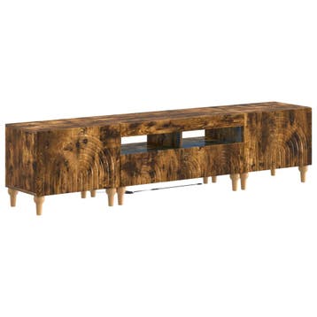 vidaXL 3-delige LED TV-kast Gerookt eiken Bewerkt hout, Minder dan 50 cm, Verzenden, Nieuw, Minder dan 100 cm