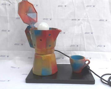 Tafellamp - tafellamp - Majolica - Uit teruggewonnen