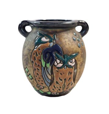 Amphora - Vaas - 1619 - Aardewerk - met uil