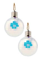 2x Discobal Ø 8 cm LED Iridescent Zilver  Discobol Klein Spi, Ophalen of Verzenden, Nieuw, Feestartikel, Carnaval