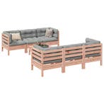 vidaXL 7-delige Loungeset met kussens massief douglas, Verzenden, Nieuw, Loungeset
