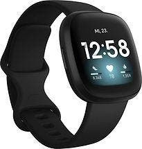 Fitbit Versa 3 40 mm zwart met een zwart siliconen polsband, Verzenden, Zo goed als nieuw