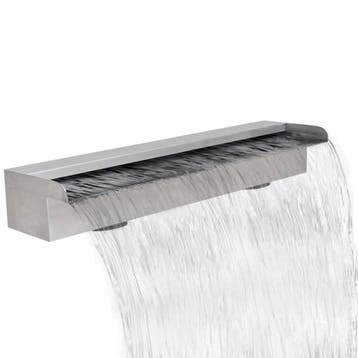 vidaXL Zwembadwaterval rechthoekig 60 cm roestvrij staal, Verzenden, Nieuw
