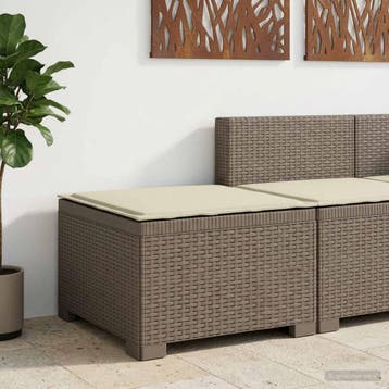 vidaXL Eénpersoons Tuinbank met Kussen Rattan Look PP, Tuin en Terras, Tuinsets en Loungesets, Verzenden, Nieuw