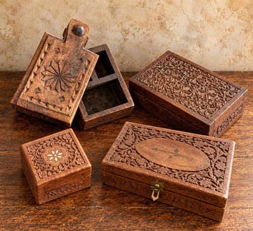 Kist (4) - Hout - Doosjes van teak., Antiek en Kunst