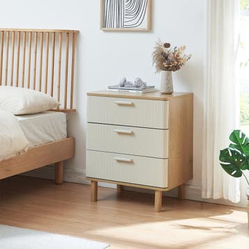 Commode Ferrersp 70x60x40 cm eikenkleurig havermout en natur, Verzenden, Nieuw