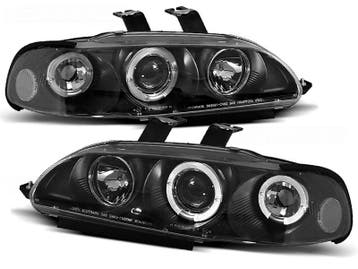 Koplampen Honda Civic 92-95 4 deurs Angel Eyes Zwart, Ophalen of Verzenden, Nieuw