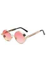 Ronde Bril Steampunk Vintage Goud Montuur Rond Roze Gradient, Ophalen of Verzenden, Nieuw, Roze