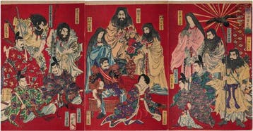 Chikanobu - Spiegel van de vereerde goden van ons land. auth, Antiek en Kunst