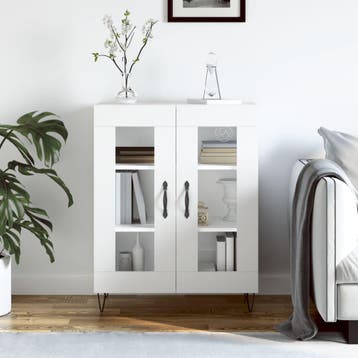 vidaXL Dressoir 69,5x34x90 cm bewerkt hout wit, Verzenden, Nieuw, Overige houtsoorten, Minder dan 50 cm