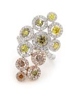 Cocktailring - 18 karaat Witgoud - 2.82ct. tw. Gemengde