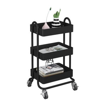 [en.casa] Keukentrolley Pyhäntä met 3 manden 78,5x46x35 cm z, Verzenden
