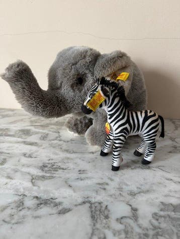 Steiff - Figuur - So i Zebra (2) - Canvas, plus, Antiek en Kunst