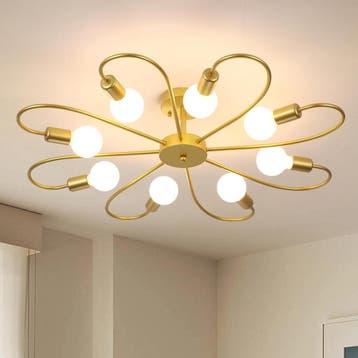 Moderne Plafondlamp Goud 84cm | Tweedekansje | OP=OP, Ophalen of Verzenden, Zo goed als nieuw, Metaal, Modern, Industrieel