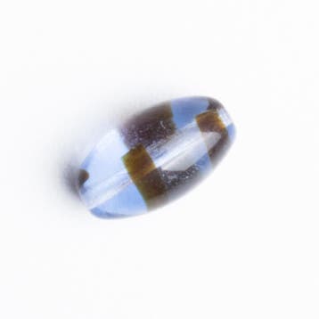 10x Glas kraal druppel 14 x 8mm blauw bruin gat: 1mm, Hobby en Vrije tijd, Ophalen of Verzenden, Nieuw, Kraal