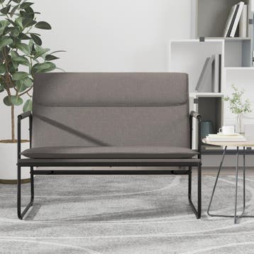 vidaXL Bankje 100x64x80 cm stof taupe, Verzenden, Nieuw, Stof, Minder dan 150 cm