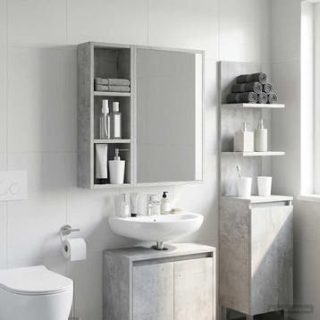 vidaXL Badkamer wandkast met plank Beton Grijs 20 x 10 x, Verzenden, Nieuw