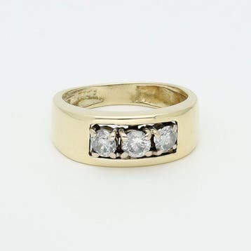 Ring - 14 karaat Geel goud Diamant (Natuurlijk), Nieuw