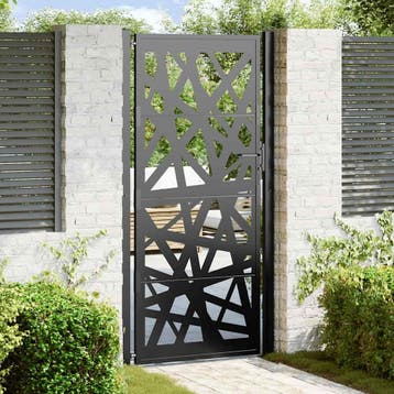 vidaXL Poort met lichtontwerp 100x200 cm staal zwart, Verzenden, Nieuw