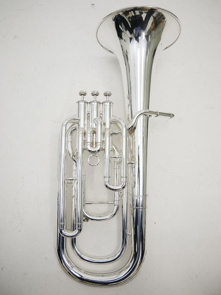 Gebruikte Bariton Yamaha YBH-301S verzilverd in mooie staat, Muziek en Instrumenten, Blaasinstrumenten | Tuba's, Euphonium of Tenortuba