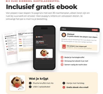 Dierboel® knuffel met hartslag - Oplaadbaar met usb c -..., Verzenden, Nieuw