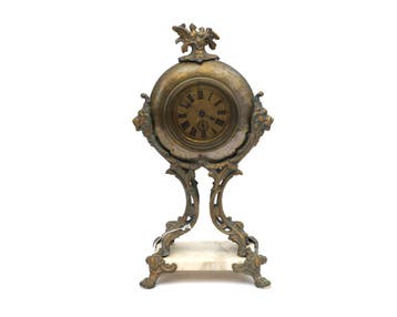 Een goudkleurige schouwpendule, 20e eeuw, Antiek en Kunst