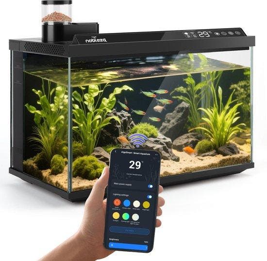 Smart Aquarium Kit - 44x24x28,5 cm - 30L - Zwart - Nobleza, Dieren en Toebehoren, Vissen | Aquaria en Toebehoren, Zo goed als nieuw